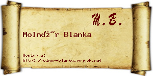 Molnár Blanka névjegykártya